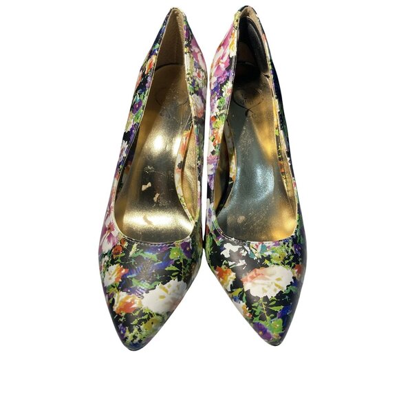 1.4.3 Girl Owamnda Women's size 7M Floral Print pointed toe classic pumps shoes - Picture 1 of 7